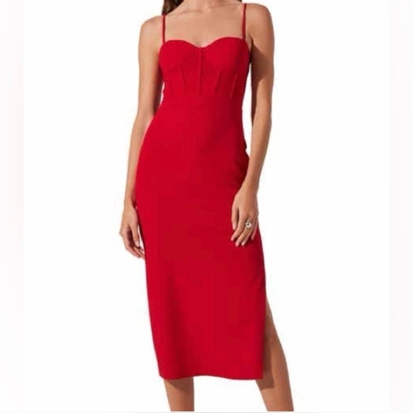 Thirty Thirty Dresses & Skirts - Thirty Thirty LA Red Corset Bodycon Dress M EUC